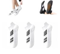 Unisex Sneaker Socks - Invisible In The Shoe, Cotton Breathable Mesh, Short Padded Running Socks for Women, Men, Teens or Everyone (White*3)