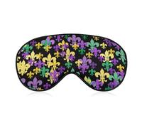 Unisex Soft Sleeping Mask, Airplane Travel Adjustable Strap Sleep Eye Mask, Dark Black Mardi Gras Decorations Eye Mask for Airplane Travel Yoga Nap