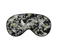 Unisex Soft Sleeping Mask, Airplane Travel Adjustable Strap Sleep Eye Mask, Falling Money American Bill Dollars Eye Mask for Airplane Travel Yoga Nap