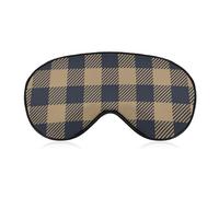 Unisex Soft Sleeping Mask, Airplane Travel Adjustable Strap Sleep Eye Mask, Lark and Navy Blazer Tartan Plaid Eye Mask for Airplane Travel Yoga Nap