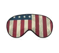 Unisex Soft Sleeping Mask, Airplane Travel Adjustable Strap Sleep Eye Mask, Red Blue White American Flag Eye Mask for Airplane Travel Yoga Nap