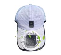 Unisex Solar Fan Cooling Hat, USB Rechargeable, with Solar Fan & LED Display, Outdoor Anti-UV, Breathable, Adjustable Baseball Cap for Beach Fishing, Golfing, Cycling, Biking, Hiking, Walking White