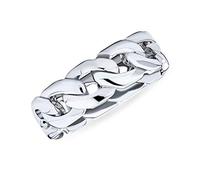 Unisex Solid Braided Celtic Eternity Band Knot Cable Cuban Curb Link Chain Rings Wedding Bands for Women Girls Men Boys .925 Sterling Silver 6MM