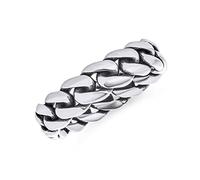 Unisex Solid Braided Celtic Eternity Band Knot Cable Curb Cuban Link Chain Rings Wedding Bands for Women Girls Men Boys .925 Sterling Silver 5MM