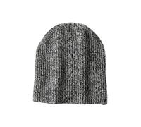 Unisex Solid Cashmere Blend Two-Tone Knitted Hat Winter Warm Bucket Hat High-Stretch Fedora Black