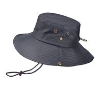 Unisex Solid Low Profile Waterproof Classic Bucket Hat Boonie Hat Wide Brim Sun Hat UV Protection Adjustable Chin Strap Fishing Hat Foldable Breathable Outdoor Hiking Black One Size