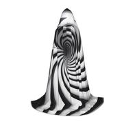 Unisex spiral optical illusion gif Print Hooded Cape for Cosplay Party | Halloween Witch Vampire Grim Reaper Dark Princess Mage Carnival Cape Costumes Cos Easter jedi wizard magician