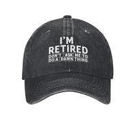 Unisex Sport Caps I'm Retired Don't Ask Me to Do A Damn Thing Hip Hop Hats Daily Baseball Cap for Travel Workout Boys