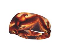 Unisex Sports Headband, A Lovely Phoenix Basketball Elastic Headband, Exercise Running Cycling Yoga Fitness Sweat Band,