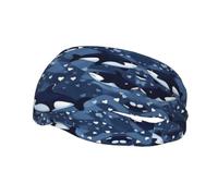 Unisex Sports Headband, Blue Killer Whale Basketball Elastic Headband, Exercise Running Cycling Yoga Fitness Sweat Band,