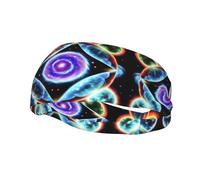 Unisex Sports Headband, Cosmic Stars Basketball Elastic Headband, Exercise Running Cycling Yoga Fitness Sweat Band,