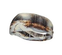 Unisex Sports Headband, Oil Painting Snow Scene Basketball Elastic Headband, Exercise Running Cycling Yoga Fitness Sweat Band,