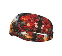Unisex Sports Headband, Phoenix and Rose Basketball Elastic Headband, Exercise Running Cycling Yoga Fitness Sweat Band,