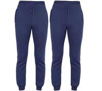 Unisex Sports Joggers Fleece Bottoms Slim Fit Sweatpants 5-14 Yrs (UK, Age, 13 Years, 14 Years, Slim, Pack of 2 Navy)