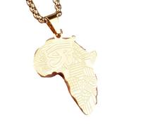 Unisex Stainles Stell Africa Map Necklaces Pendants Chain Punk Hiphop Trendy Hisfriend Male Stainless Steel Jewelry Creativity Fashion Accessories Creative For Women And Men gift