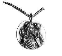 Unisex Stainles Stell Jesus Shepherd Necklaces Stainless Steel Pendants Chains Jewelry Powerful Amulet Accessories s Fashion Trendy Creative For Women And Men