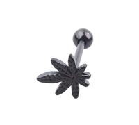Unisex Stainless Steel Barbell Tongue Stud Ring Leaf Shaped Piercing Jewellery Durability and fashion