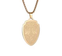 unisex Stainless Steel Nordic Warrior Double Dragon Shield Pendant Evil Dragon Medal Necklace Men's Punk Trend Amulet Jewelry Jewelry Accessories