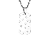 unisex Stainless Steel Simple Hollow Five Pointed Star Square Pendant Necklace Men's and Women's Daily Trendy Jewelry Gifts Jewelry Accessories