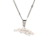 unisex Stainless Steel St Thomas V I Pendant Necklaces Saint Thomas Island Map Chain Jewelry gifts