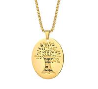Unisex Stainless Steel Tree of Life Prayer Pendant Necklace
