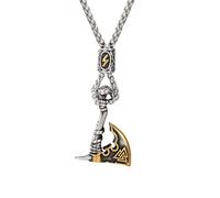 unisex Stainless steel Viking axe necklaces for men self defense axe pendant Valknut amulet Scandinavian jewelry never fades Nordic runes Accessories