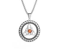 unisex Stainless Steel Vintage Irish Celtic Necklace Men Women Gemstones Witchcraft Lucky Amulet Birthday Gift Jewelry Jewelry Accessories