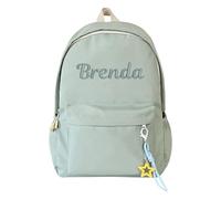 Unisex Star Trimmed School Rucksack Bag Personalised Children’s Backpack with Safety Lanyard, Lightweight Water-Resistant for Day Trips, PE Class (Embroidery)