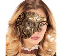Widmann COPPER STEAMPUNK HALF FACE MASK FOR FANCY DRESS ACCESSORY