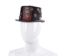 Unisex Steampunk Top Hats Halloween Costume Hat Black Gothic Top Hat With Small Brim And Gear For Men Women Dress Up Steampunk