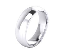 Unisex Sterling Silver 6mm Super Heavy Court Shape Polished Wedding Ring (M)