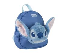 Unisex Stitch Nursery Backpack - School Backpack for Boys and Girls with 3D Plush, Adjustable Straps and Top Handle, Blue, Official Disney License for School and Gift