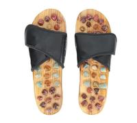 Unisex Stone Cobblestone Foot Massage Slippers Rotating Feet Sandals Adjustable Relaxation Massager Shoes for Mom Dad Gifts(Black,41-42)