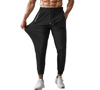 Unisex Stretch Active Pants - Comfy Fit Design, Quick-Drying Fabric, Plus Size Option, Lightweight with Zipper Pocket(Black, XL)