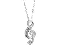 unisex Stylish and Exquisite Ice Crystal Zirconia Music Note Copper Pendant Necklace Women's Concert Party Rap Charm Jewelry Gift Jewelry Accessories