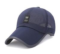 Unisex Summer Breathable Baseball Cap Snapback Quick Dry Mesh Sun Hat Bone Trucker Cap for Women Men (Navy Blue)