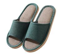 Unisex Summer Thick Soled Indoor Slippers with Non-Slip TPR Outsole, Soft EVA Cushion for Bathroom & Leisure Use, Lightweight & Quiet Walking (Dark Green, 4)