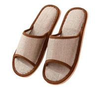 Unisex Summer Thick Soled Indoor Slippers with Non-Slip TPR Outsole, Soft EVA Cushion for Bathroom & Leisure Use, Lightweight & Quiet Walking (Brown, 3)