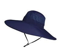 Unisex Summer Wide Brim Sun Hats Adjustable Chin Cord Fishing Hat UPF 50+ UV Protection Waterproof Packable Hiking Safiri Beach Hats for Women Men Navy