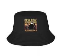 Unisex Sun hat Custom Unisex Pew Pew Madafakas Cat Crazy Vintage Funny Cat 4 Bucket Hat Travel Beach Summer Fishing Hats Gift