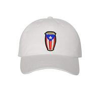 Unisex Sun Hat Puerto Rico Flag Conga Baseball Hat for Men and Women - Salsa Lover Hat,Puerto Rico Strong Hat White