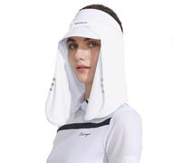 Unisex Sun Protection Golf Neck Shade Cap Drape UPF 50+ Cooling Face Covering, White, One size