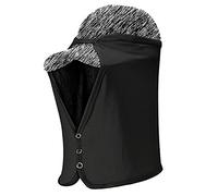 Unisex Sun Protection Neck Shade Mesh Cap Drape Elastic Cooling Face Covering, Black, One size