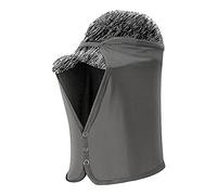 Unisex Sun Protection Neck Shade Mesh Cap Drape Elastic Cooling Face Covering, Dark Grey, One size