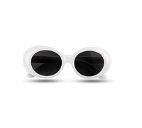 Unisex Sunglasses Vintage Retro Female Kurt Cobain Oval Sunglasses (White)