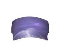 Unisex Sunscreen Visor Cap - Adjustable Baseball Cap UV Protection Hat for Running, Golf Print Lightning Storm Black