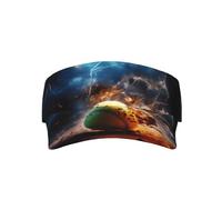 Unisex Sunscreen Visor Cap - Adjustable Baseball Cap UV Protection Hat for Running, Golf Print Lightning Tennis Black
