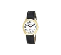 Unisex Super Bold Sight Aid Watch with Big Numbers - Black/Gold Tone/White Dial