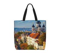 Unisex Swan Green Leaves Reusable Foldable Casual Stylish Grocery Shopping Shoulder Bags Tote Bag For Beach Travel Work School