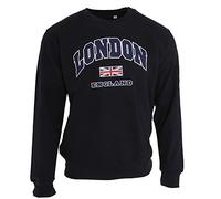 Unisex Sweatshirt London England British Flag Design (Small) (Navy)